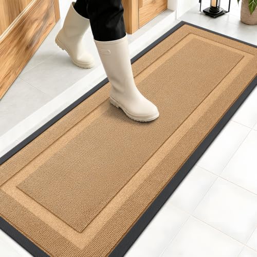 OLANLY Front Door Mat Outside 47x17, All-Season Heavy-Duty Rubber Doormat by OLANLY