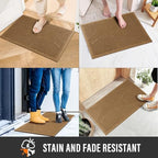 HIYARD Sturdy Front Door Mat, Absorbent Muddy Dirt Resist Welcome Door Mats Outdoor Indoor, Stain and Fade Resistant, Non-Slip Backing Entry Mat Low Profile Doormat for Entryway, 47×32, Brown - Image 4