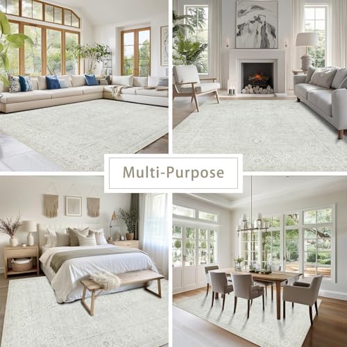 5x7 Washable Area Rugs for Living Room,Bedroom,Dining Room(Concrete Grey) - Image 5