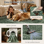 Lofus 9x12 Area Rug for Living Room, Non-Slip Washable Carpet,Green - Image 4