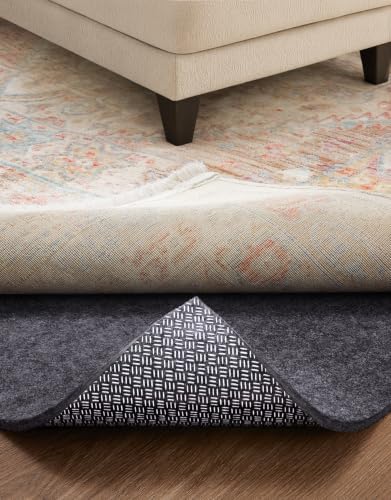 Veken Non Slip Cushioned Rug Pad Gripper, Felt and Silicone Backing, 5 x 7 Ft, 1/8 inch Thick Carpet Liner Protector Mat for Area Rugs and Hardwood Floors, with Over 99 Pcs Anti-Slip Strips Pattern by Veken