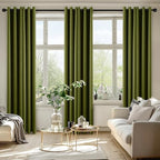MIULEE Blackout Curtains for Bedroom 2 Panel 40"x84" Long Light Olive Green - Image 6