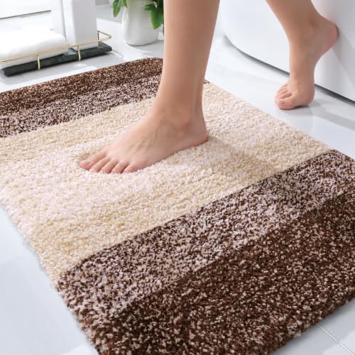 OLANLY Small Bathroom Rugs 24x16, Extra Soft Absorbent Microfiber Bath Rugs by OLANLY