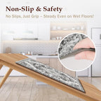 Boho Kitchen Mats for Floor 2PC Anti Fatigue Kitchen Rugs, Dark Grey - Image 4