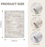 3x5 Rug for Entryway,Washable Area Rug,Taupe - Image 2