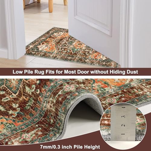 Yamaziot Washable Runner Rug, 3x6 Non-Slip Boho Vintage Hallway Kitchen Rug - Image 3