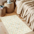 PLHXFR 2x3 Small Entryway Rug: Floral Washable Indoor Carpet Beige Multi - Image 3
