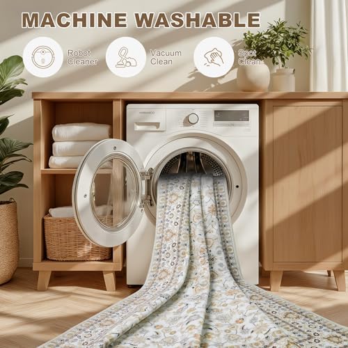 4x6 Area Rugs Living Room: Washable Vintage Rug for Bedroom Beige - Image 7