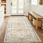 Amada 2x6 Washable Runner Rug for Kitchen and Entryway, Beige, Vintage by AMADAHOMEFURNISHING