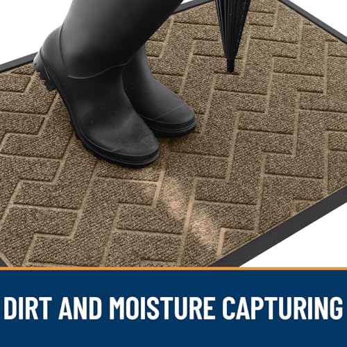 OLANLY Front Door Mat Outside 29.5x17, All-Season Absorbent Rubber Doormat - Image 7