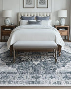 RELEANY Washable Area Rug, Large 9'x12', Grey/White/Beige - Image 3