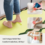 Arenarug Scalloped Kitchen Mats for Floor, Green Kitchen Rugs Set of 2 - Image 4