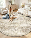 OLANLY 7ft Round Washable Rug, Soft Non Slip Carpet for Bedroom Living Room by OLANLY
