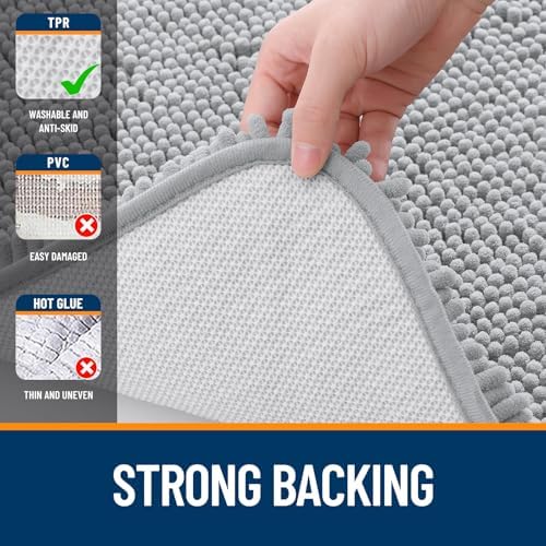 OLANLY Large Bathroom Rugs 59x35, Extra Soft Absorbent Chenille Bath Rugs - Image 6