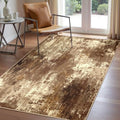 RELEANY Washable 3'x5' Abstract Area Rug for Living Room Brown Tan by RELEANY