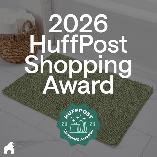 GORILLA GRIP Bath Rug Mat for Bathroom, Absorbent Chenille 48x24 Sage Green - Image 6