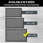 Front Door Mat, Indoor Outdoor Welcome Muddy Doormat, 48x36 Battleship Gray - Image 5