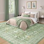 10x14 Area Rugs for Living Room, Washable Large Carpet, Light Green - Image 2