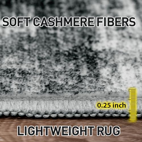 8x10 Area Rugs for Living Room: Washable Abstract Black Bedroom Carpet - Image 6