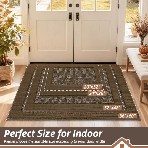 BEQHAUSE Indoor Door Mat 36" x 60", Dirt Trapper Door Mats, Brown - Image 2