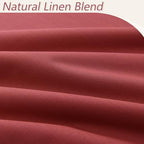Guken Red 100% Blackout Linen Curtains 84 Inch Length 2 Panels Set for Living Room Bedroom Back Tab/Rod Pocket Thermal Insulated Black Out Drapes Room Darkening Window Curtains 84 Inches Long - Image 4