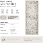 2.6x10 Washable Runner Rug:Modern Abstract Indoor Soft Carpet Brown - Image 2