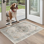 Madane Washable Area Rug 2x3 Small Entryway Rugs Non-Slip Light Taupe Brown by Madane