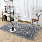 Noahas Luxury Fluffy Rugs Bedroom Furry Carpet Bedside Faux Fur Sheepskin Area Rugs Children Play Princess Room Decor Rug, 3 x 5 Feet - Image 5