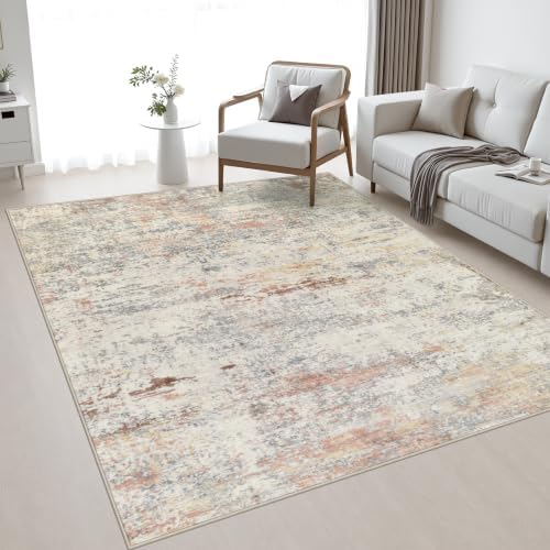 5x7 Area Rug Living Room: Modern Washable Indoor Soft Carpet Taupe by FXRHLP