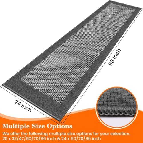 StepRite Kitchen Rugs, Kitchen Mats for Floor, 96"x24" Non-Slip Machine-Washable Kitchen Throw Rug, Absorbent Runner Rugs Office, Sink Standing Desk Mat, Decor Carpet, Grey - Image 2