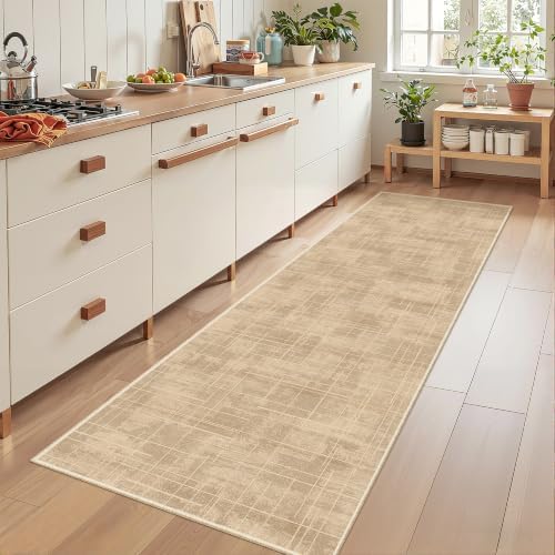2'6'' x 8' Runner Rug Non Slip,Washable Kitchen Rugs,Brown by Restydon