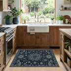 Vacuum-Friendly, 2x3 Washable Area Rug, Blue Gray White - Image 2