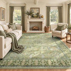 8x10 Area Rug for Living Room, Non-Slip Washable Large Carpet, Sage Green by Lofus