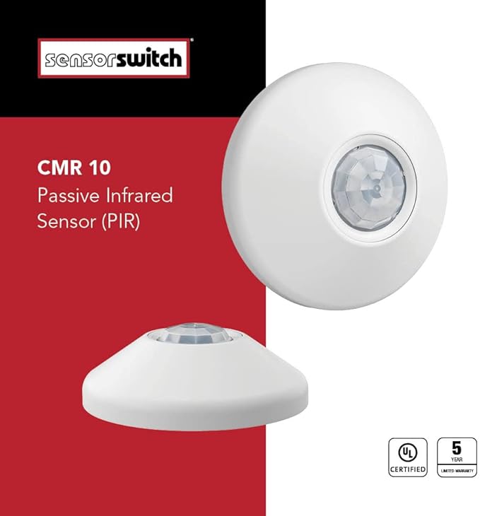 Sensor Switch CMR 10 Contractor Select Extended Range Passive Infrared Ceiling Mount Occupancy Sensor, White