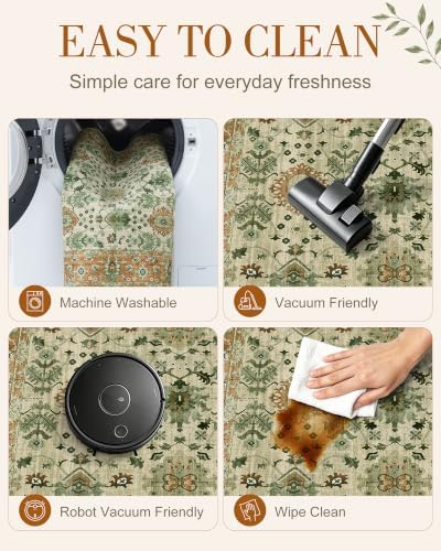 OLANLY 4x6 Washable Area Rug, Soft Non Slip Carpet for Bedroom Living Room - Image 6