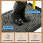 GORILLA GRIP WeatherMAX Door Mat, Indoor Outdoor Use, 47x35, Gray Maze - Image 4