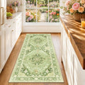 RELEANY Washable Area Rug, Runner 2'x6', Green/Yellow by RELEANY