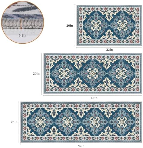 3 Piece Kitchen Rugs Set, Non Slip Washable Floor Mats with Water Absorbent - Image 2