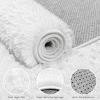 6x9 Fluffy Shag Area Rugs for Living Room Bedroom: Soft Plush Carpet White - Image 5