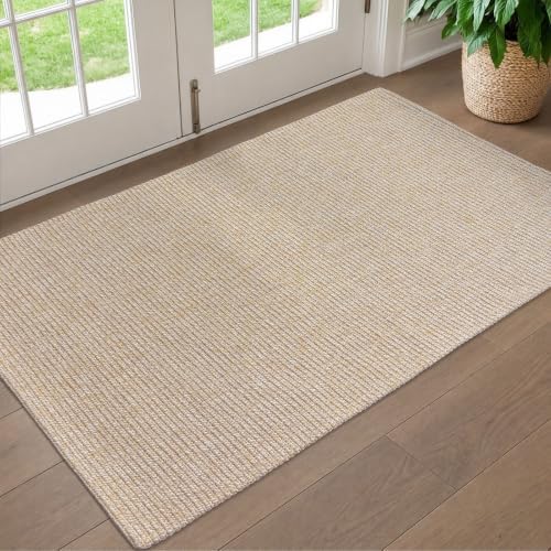 EARTHALL Washable Entryway Rug, Non Slip Area Rug, 3x5 Ft, Sand/Beige - Image 6