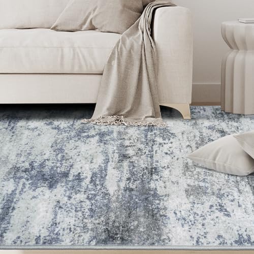 9x12 Area Rugs for Living Room Washable Bedroom Dining Room Blue Grey - Image 3