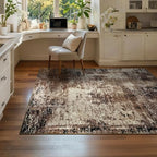 Entryway Rug 3x5 Brown Bedroom Area Rug Washable Non Slip Abstract Coffee Boho Rugs for Indoor Entry, Kitchen, Classroom, Bathroom, Kids Girls Room, Office, College Dorm Small Carpet - Image 4