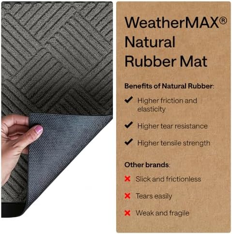 GORILLA GRIP WeatherMAX Door Mat, Indoor Outdoor Use, 72x24, Gray Diamond - Image 6
