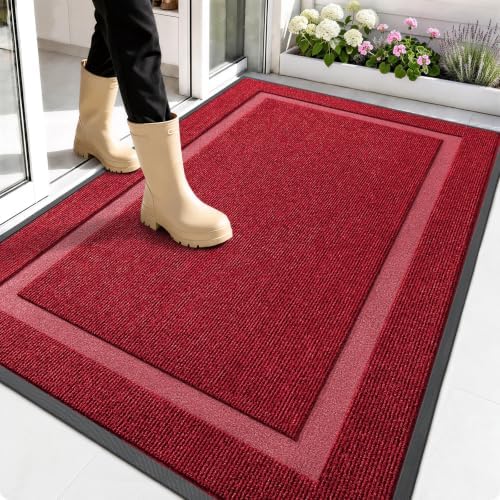 OLANLY Front Door Mat Outside 59x30, All-Season Heavy-Duty Rubber Doormat by OLANLY