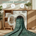 2x3 Area Rugs Living Room: Washable Rug for Bedroom Deep Green - Image 6