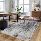 4x6 Area Rugs for Living Room Washable Bedroom Dining Room Black Grey Gold - Image 3