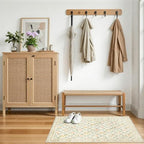 PLHXFR 2x3 Small Entryway Rug: Floral Washable Indoor Carpet Beige Multi - Image 5