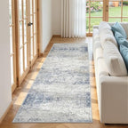 3x8 Runner Rug Non Slip,Washable Hallway Runner Rug,Blue - Image 3