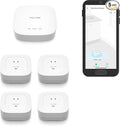 YoLink Water Leak Starter Kit: Hub + 4 Leak Sensor 4 (105 dB Siren), LoRa Long-Range, App/SMS/Email Alerts, D2D Offline, 2 AAA Up to 5-Year Battery, Compatible with Alexa/IFTTT/Home Assistant