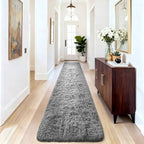 Ophanie 2x10 Runner Rug for Hallway,Upgrade Non-Slip Fluffy Soft Bedside Rugs,Bedroom Living Room Grey Shaggy Gray Carpet for Kids Girls Boys Dorm Nursery Decor Aesthetic with Over 99 pcs Pile fibers - Image 6
